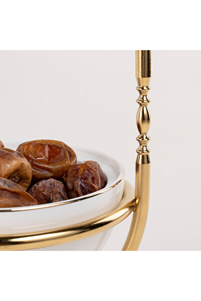 Dallaty white porcelain nut bowl with stand