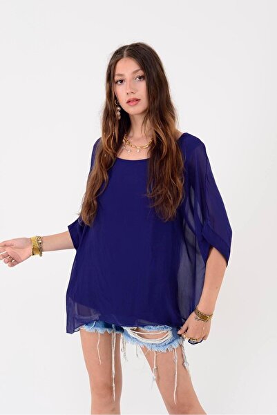 Park Moda 6061 БЛУЗКА З ПІДПЛИСКОЮ НА ПЛЕЧАХ З ШОВКОВОЮ ТКАНИНОЮ