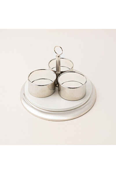 Dallaty Mawaddah silver and white steel nut bowl