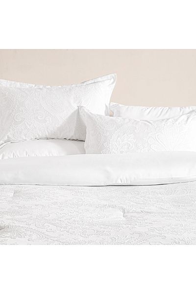 Boutique Blanche 3pcs jacquard comforter set king, in white 220*240cm