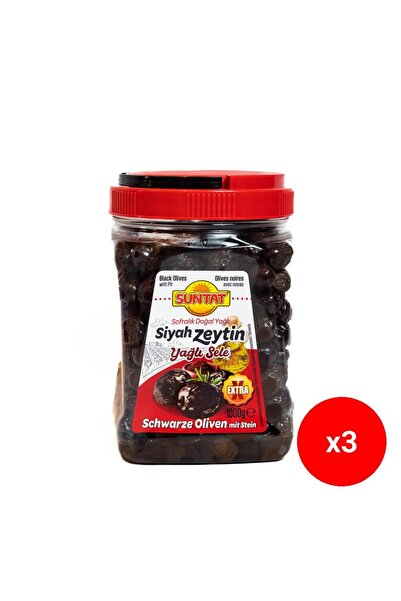 Suntat Măsline negre unse cu ulei Gemlik, 1kg x3