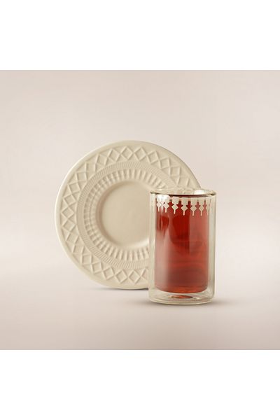 Dallaty White Porcelain Tea Set 12Pcs Roshn Collection