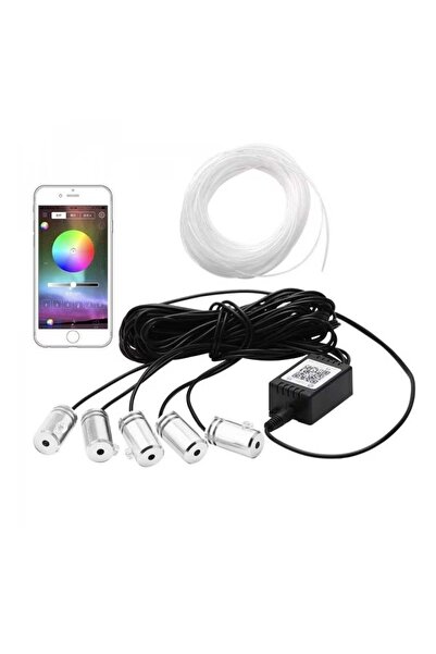 divendi-ro Cablu de lumină ambientală auto, RGB neon, control prin aplicație ...