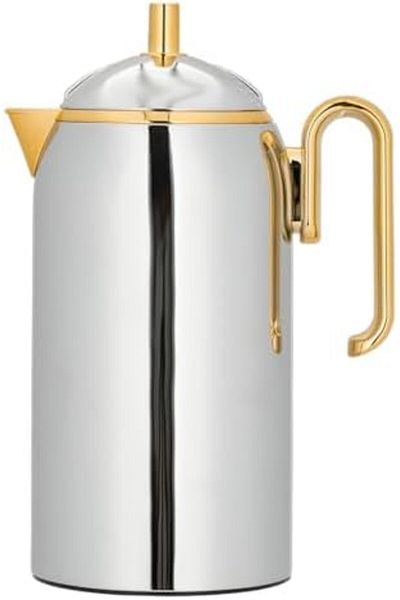 ALSAIF Coffee and Tea Vacuum Flask, leak-proof and keeps drinks hot, 0.65 Liter, nickel/Gold
