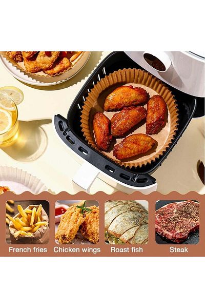 divendi-ro Pack with 100 pcs. baking paper for air fryer, oven or frying pan, water and oil resistant