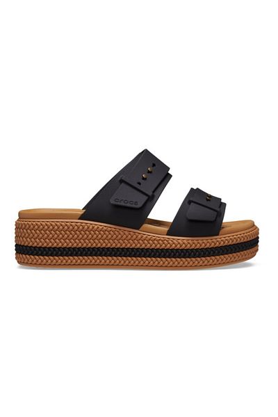 Crocs Brooklyn Woven Buckle Slippers Black - Black 36-37 Eu - W6 Us