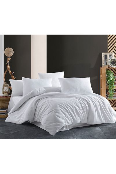 NazeninHome Premium crepe linen 1 person, 100% cotton, White