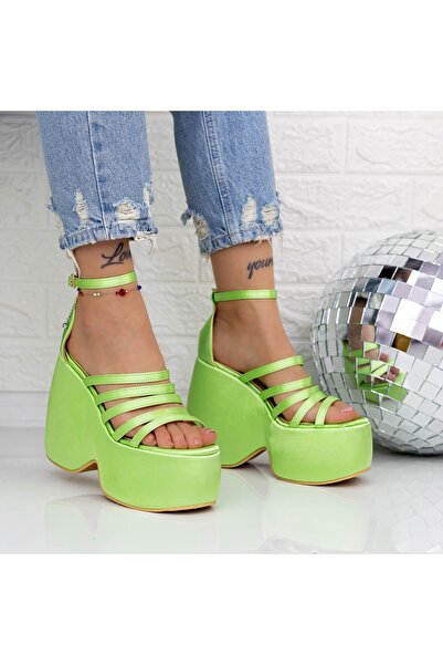 Botinelli Sandale Dama cu Platforma TN-32 Verde deschis