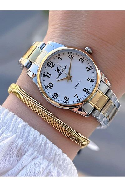 Daniel Klein Women's Wrist Watch+Bangle with Numeral Dial 3 Atm Water Resistant 2 Years Warranty Kn046.Dk2