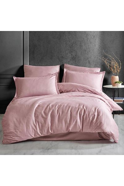 Pucioasa Thick damask bed linen 1 person, Pink