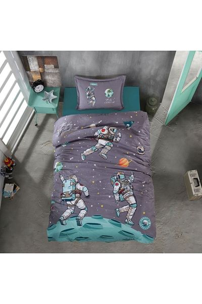 Pucioasa Single bed linen with astronauts, 100% cotton ranforce, Pucioasa, Space