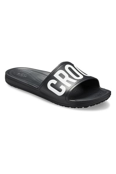 Crocs Sloane Logo Mania Slide Slippers Black - Black 41-42 Eu - W10 Us