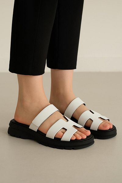 NEWGÜLTEKİN Genuine Leather Lightweight Poly Sole Very Stylish Slippers