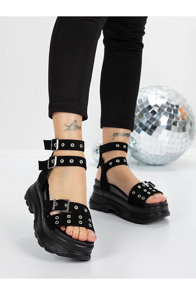 mei Sandale Dama cu Platforma 5WL25 Negru |
