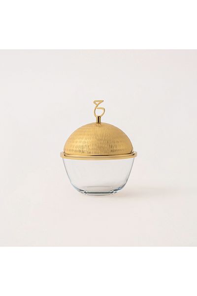 Dallaty gold steel and glass date bowl