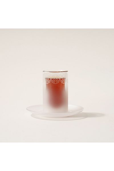Dallaty tea set 12 pcs white frosted glass