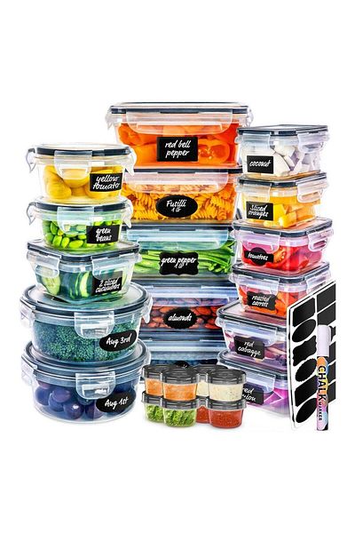 LA' PRECIOUS 24 Piece Plastic Food Storage Containers with Lids
