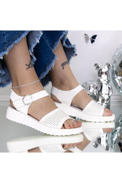 mei Women's Sandals with Low Sole 3GZ27 White |