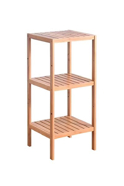 rexa 3-Shelf Bamboo Storage Rack – Brown, 34 x 33 x 78 cm, Multi-Purpose Organizer for Home & Office