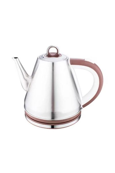 divendi-ro Electric water kettle, stainless steel, 1.5L, 2000W, automatic stop, retro model, white-silver-beige