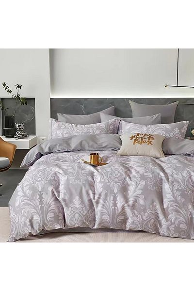 Pucioasa 100% cotton percale bed linen for 1 person, baroque pattern