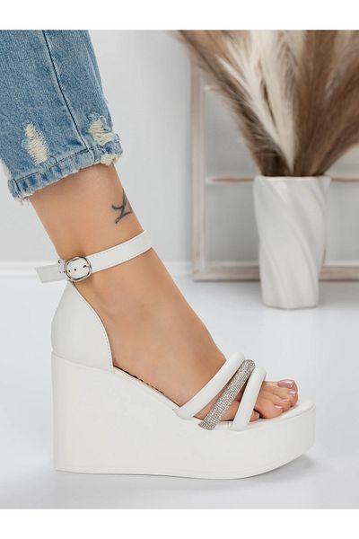 mei Women's Platform Sandals 5SY15 White |