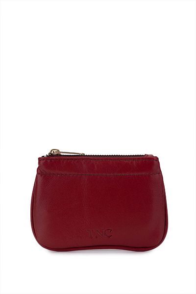 Tamer Tanca Unisex Genuine Leather Claret Red Card Holder