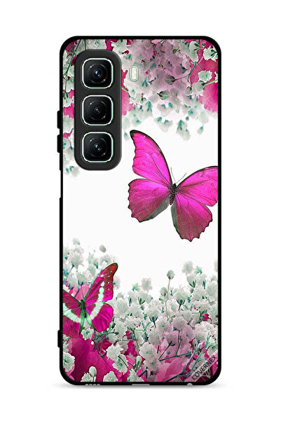 Covernex غطاء حماية لهاتف Infinix Hot 50 5G برسومات فراشات جميلة وورود صغيرة