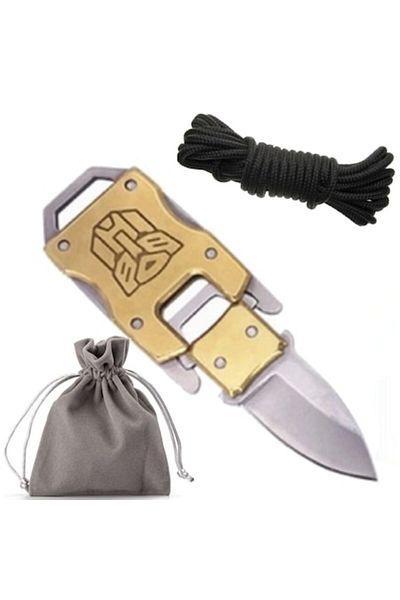 OEM Pocket Survival Knife, 7x3x0.2 cm, Stainless Steel, Gold/Silver