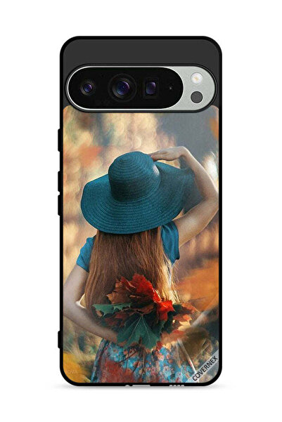 Covernex غطاء حماية لهاتف Google Pixel 9 Pro XL بتصميم فتاة قبعة تخفي أوراق الحب