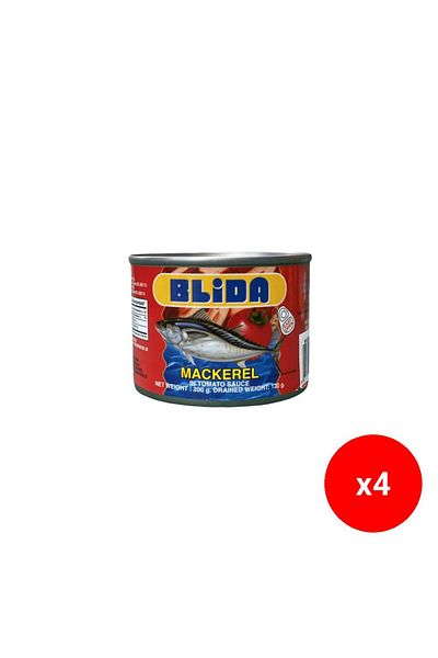 Blida Mackerel In Tomato Sauce, 200 G - X4pcs
