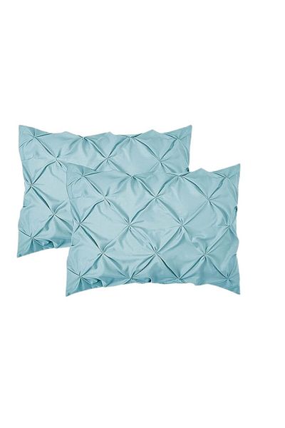Pucioasa Finet double bed linen with pleats, 6 pieces, duvet cover 200x220cm, Blue
