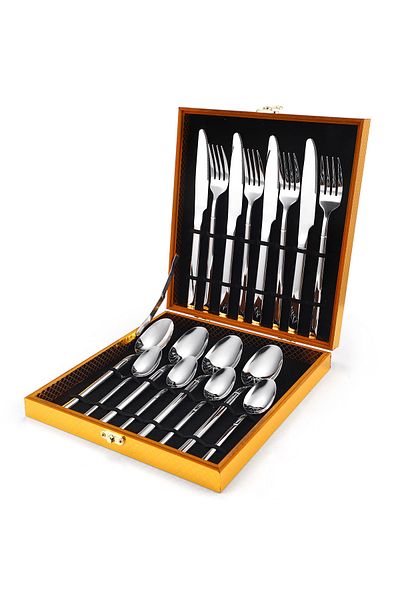Trendy's 16-piece stainless steel cutlery set, TRENDY'S, chrome