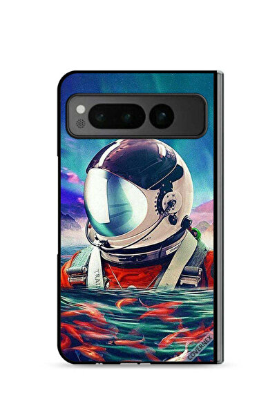 Covernex غطاء حماية لهاتف جوجل بيكسل فولد 5G بتصميم رائد فضاء في بحر الأسماك