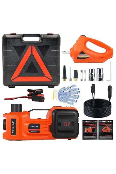 N2Y Electric Alloy Steel Scissor Jack 5 Tons / LED Light / 3-in-1 Inflation Pump Emergency Repair Tools