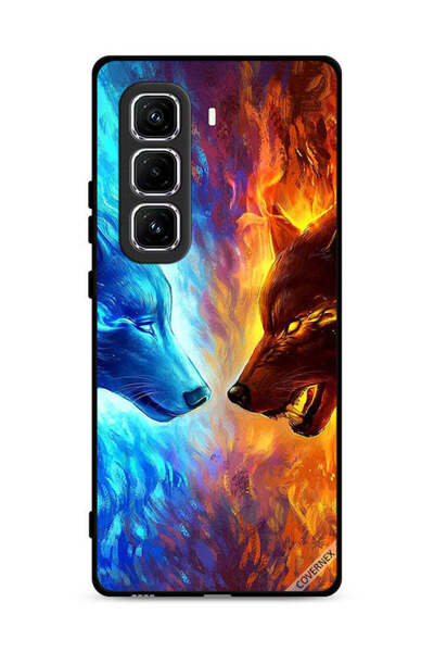 Covernex غطاء حماية لهاتف Infinix Hot 50 Pro Plus 4G بتصميم ذئب الماء والنار