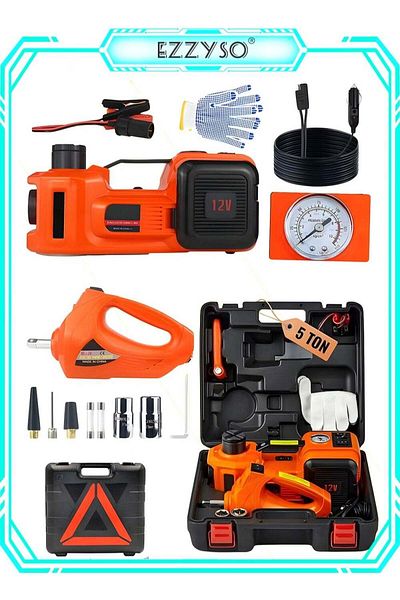 N2Y 12V 5 Ton Car Electro-Hydraulic Jack Set with Air Pump Multi-Function 4 in 1