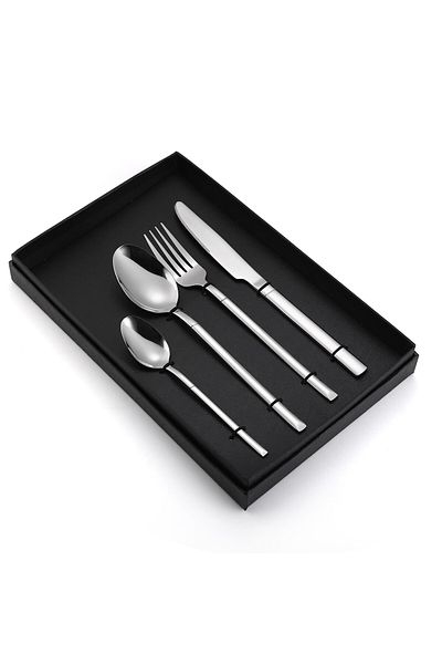Trendy's Set of 4 stainless steel cutlery, TRENDY'S, chrome