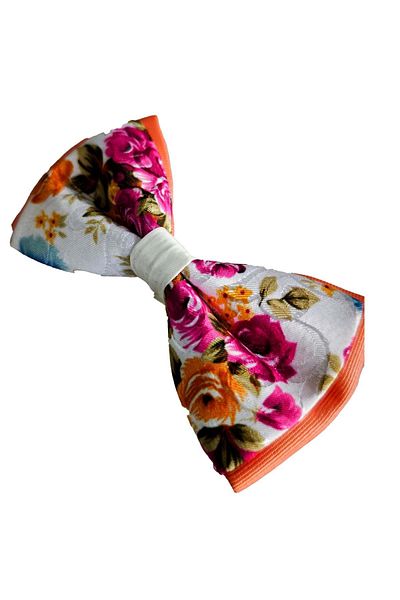 Exve Exclusive Baby Mouth Pink Blue Floral Χειροποίητο Κλασικό Παπιγιόν με Ρύθμιση Λαιμού
