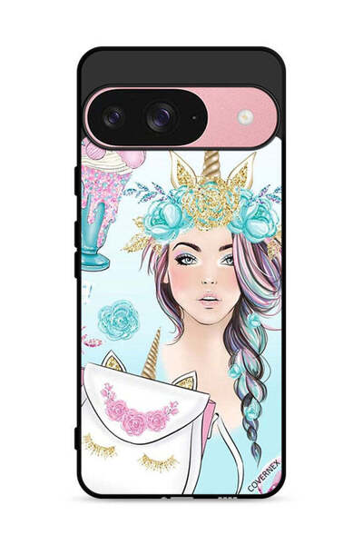 Covernex غطاء حماية لهاتف Google Pixel 9 بتصميم رموش على الحقيبة وفتاة وحيد ا...