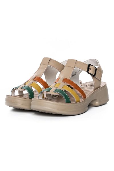 FORMAZIONE Sandale Dama cu Talpa Joasa 246609T Piersica-Verde |
