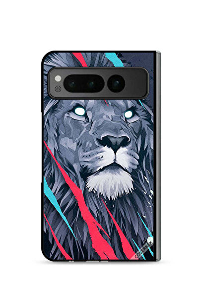 Covernex غطاء حماية لهاتف جوجل بيكسل فولد 5G برسومات الأسد الملك