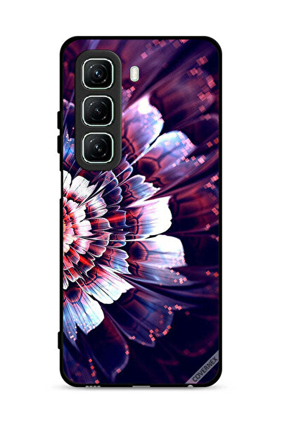 Covernex غطاء حماية لهاتف Infinix Hot 50 5G مزين بزهرة كبيرة عاكسة على الجانب...