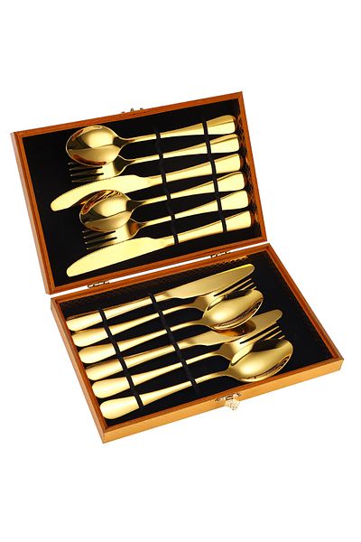 Trendy's 12-piece cutlery set, stainless steel, TRENDY S, gold