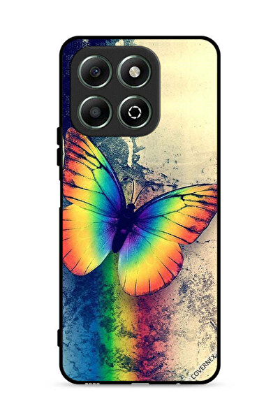 Covernex غطاء حماية لهاتف Honor X6b 4G بتصميم فراشة قوس قزح عتيقة