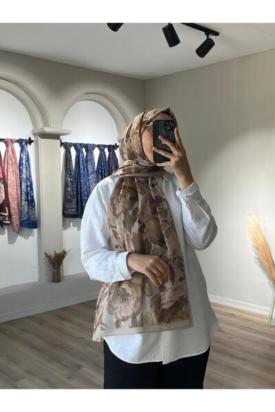 Merwiss Aura Silk Crepe Shawl- Μπεζ