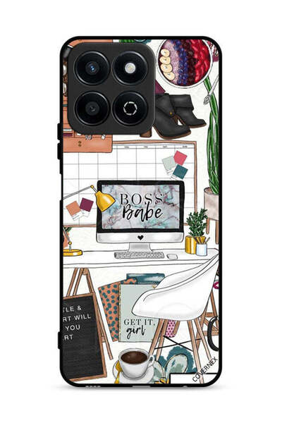 Covernex غطاء حماية لهاتف Honor Play 60 Plus 5G بطبعة Boss Babe Art Clip