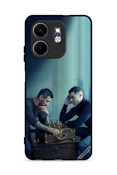 Covernex غطاء حماية لهاتف إنفينيكس سمارت 9 4G، ميسي ضد رونالدو يلعبان الشطرنج