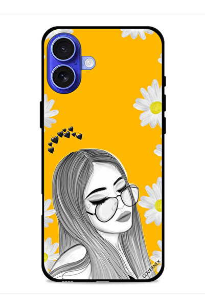 Covernex غطاء حماية لهاتف Apple iPhone 16 Plus بتصميم فن النظارات للفتيات