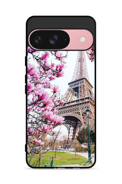 Covernex غطاء حماية لجهاز جوجل بيكسل 9 بتصميم زهور وبرج إيفل